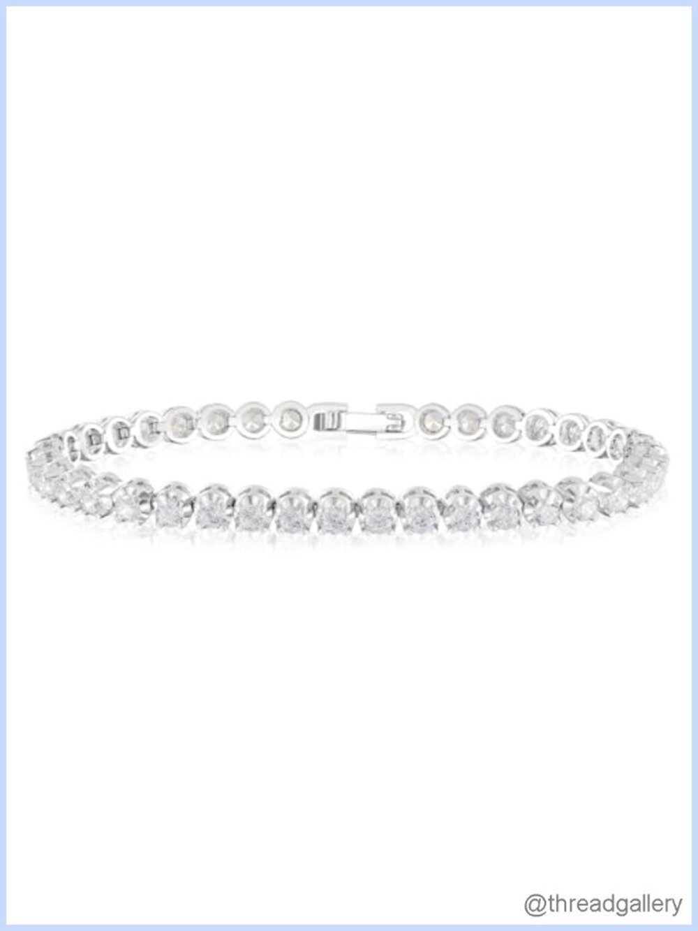 White Gold Plated Tennis Bracelet 3mm Cubic Zirconia Sparkling